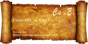 Csordás Emil névjegykártya