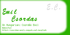 emil csordas business card